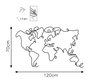 Wallity World Map Escultura de Pared de Metal Negra
